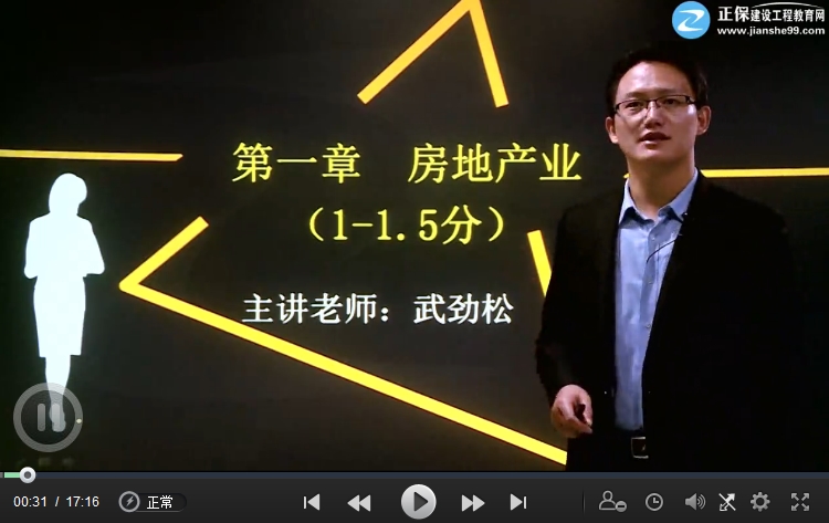 武勁松老師2017年房地產估價師《制度與政策》基礎班免費課程