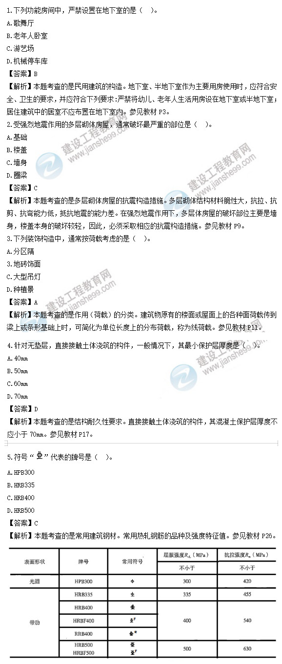 二建歷年試題建筑1 二建歷年試題建筑1