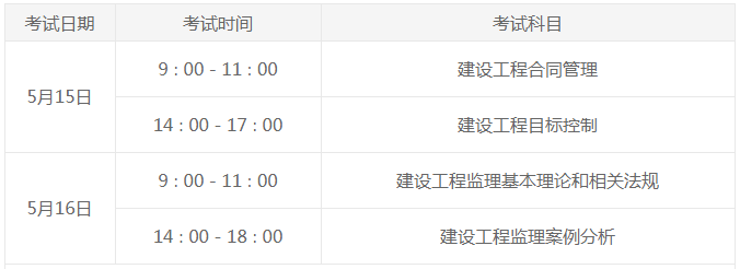 監(jiān)理考試時間 監(jiān)理考試時間